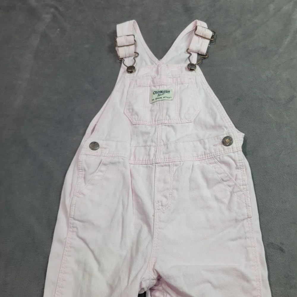 OshKosh Bgosh Kids‎ Pink Cotton Denim Bib Overalls 18M OSH89379-SSI